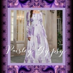 MULTICOLOR SHIRRED TIE DYE MAXI DRESS